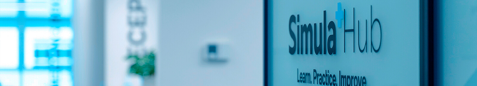 hero vetrata con logo simula hub